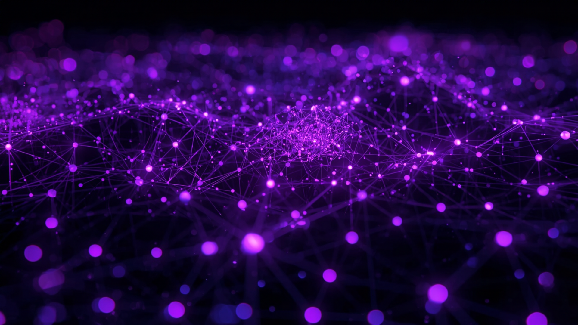 Abstract neural network and glowing data nodes